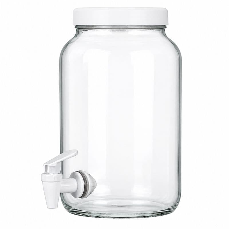 Suqueira Barrica Vidro Multiuso 3,2L Tampa Color Branco
