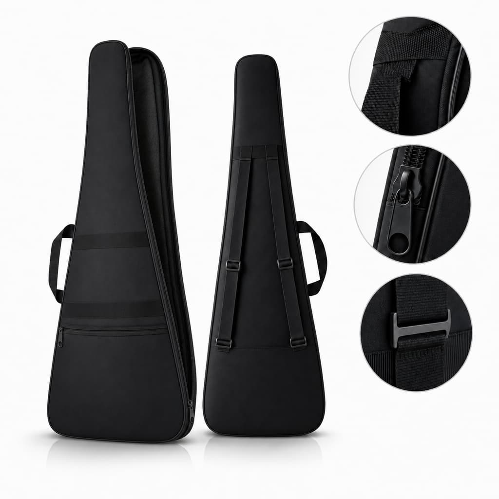 Capa Contrabaixo Acolchoada Extra Luxo Case Bag Fender Yamaha Ibanez Cort Warwick Tagima Precision Jazz Bass 123cm