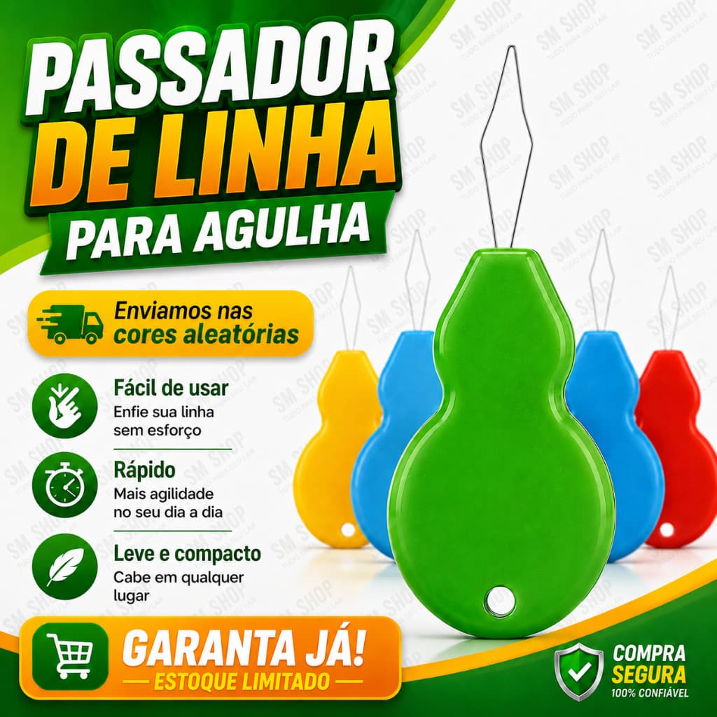 Passador de Linha 1/5/10/15 Enfiador de Linha Agulha 5cm Maquinas Costuras Crochê Costura Fácil e Rápida Super Pratico