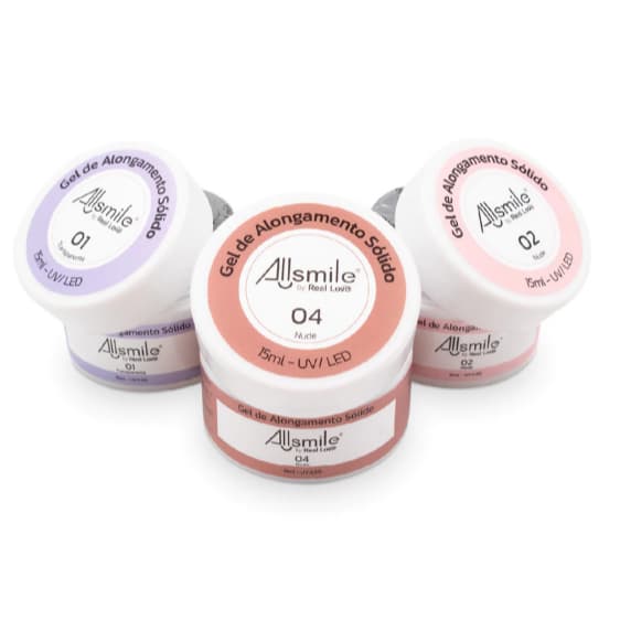 Gel Solido 02, 04 ou 05 Nude Molde F1 Alongamento Arte 3D AllSmile - Real Love