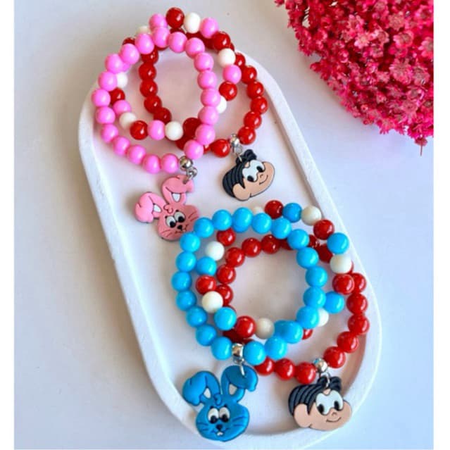 Kit de Pulseiras Infantil – Turma da Mônica 💖💙