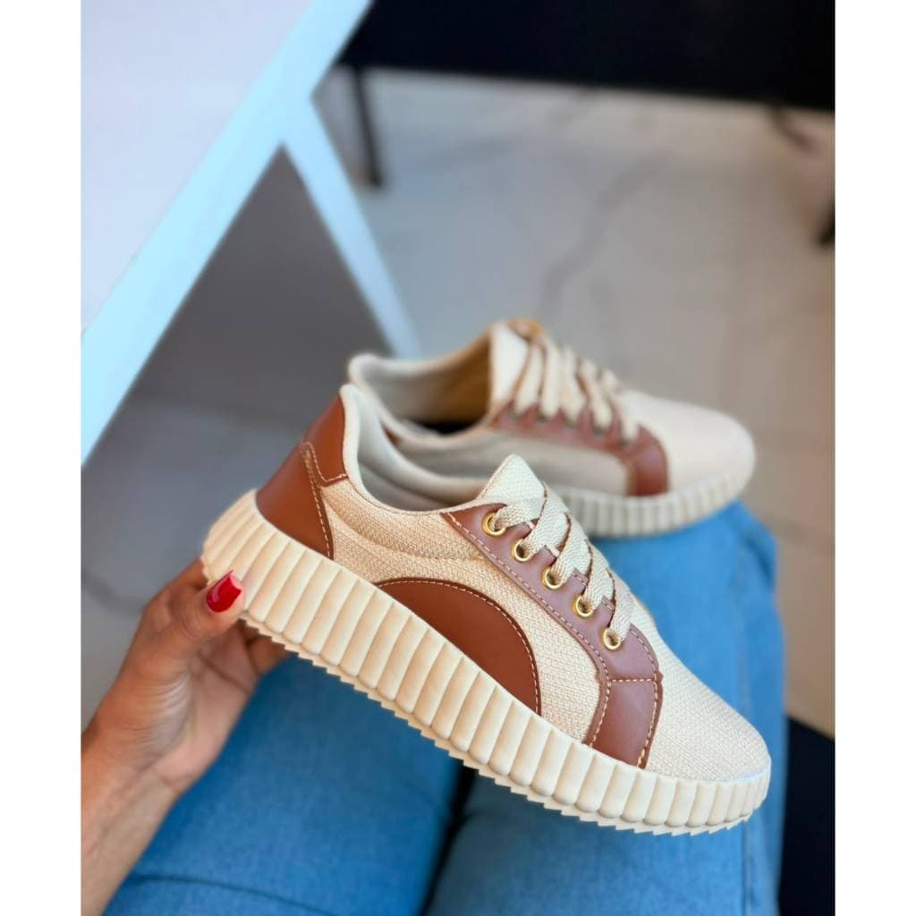 Tênis Feminino Casual Palha