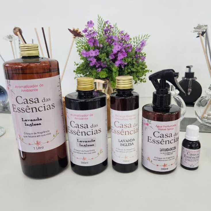 Lavanda Inglesa Aromatizador 1l 500ml Home Spray 350ml Essencia em Óleo 30ml Refil Nevoa 200ml Aroma