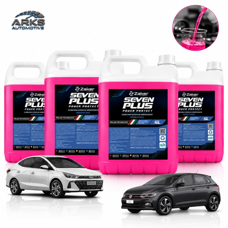 Kit 4x Galão Aditivo Anticorrosivo Radiador Rosa 20L Zaker Original Polo Hb20 Onix Mobi