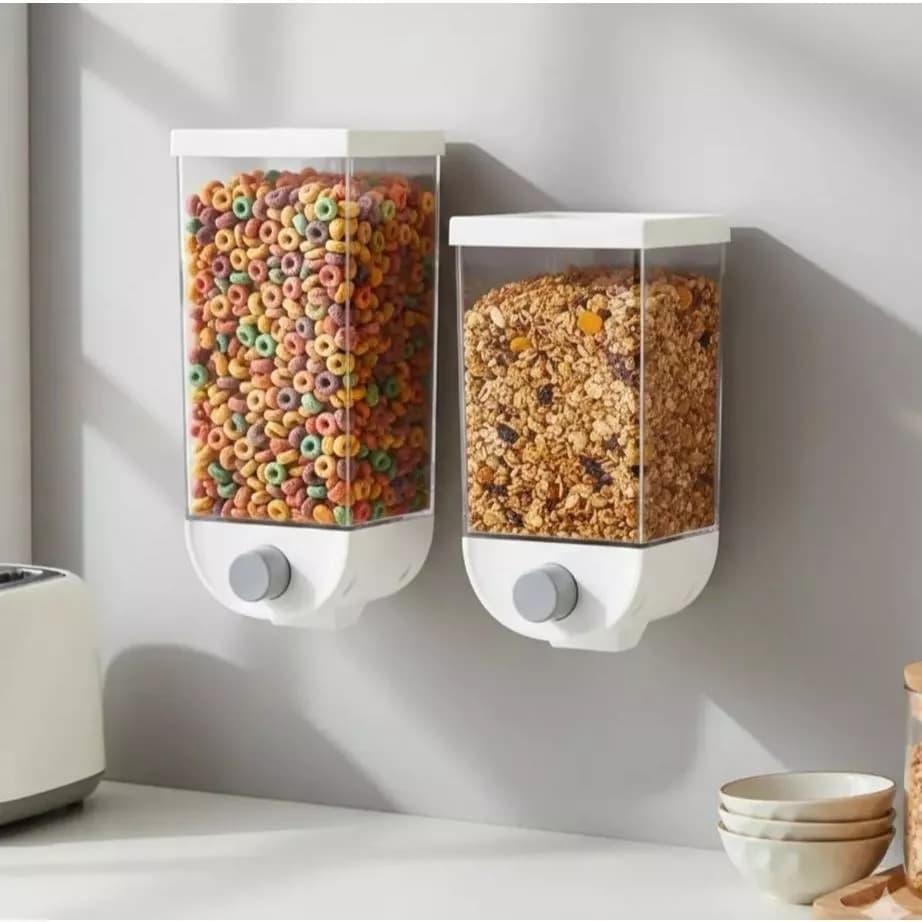 Dispenser Suspenso 1500ml Organizador Mantimentos Graos Arroz Feijao Armazenamento Cozinha