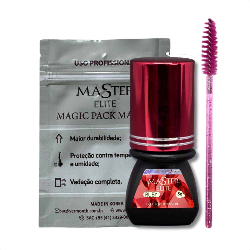 Cola para Extensão de Cílios Elite Master Ruby 3ml Uso Profissional Secagem Ultrarrápida