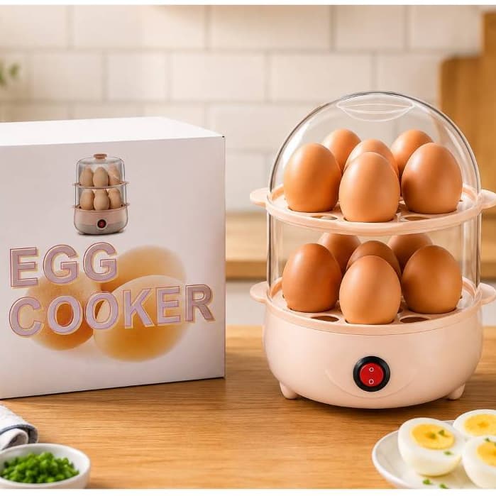 Cozedor de Ovos EGG Elétrico 2 andares Portátil Cozinha à Vapor 110V