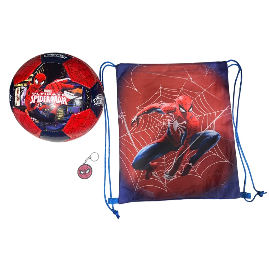 Bola De Futebol Homem Aranha + Mochila Saco + Chaveiro