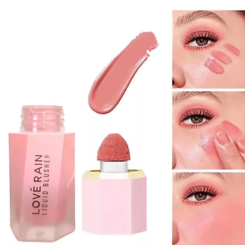 Blush Líquido Love Rain com Aplicador e Efeito Matte Liquid Blushes Creme Blush