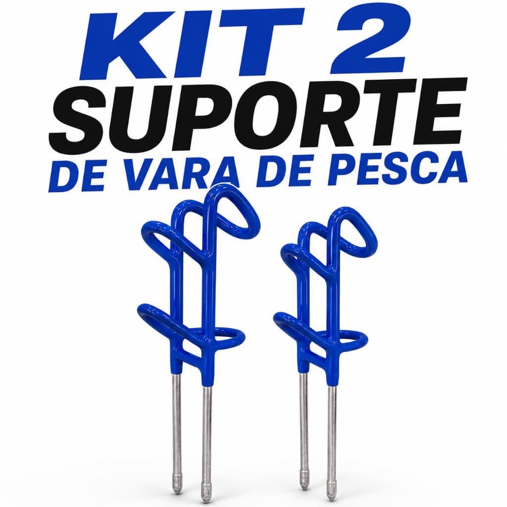Kit 2 Suportes Para Vara de Pesca Emborrachados 35cm Super Reforçados Piratamba Tambapira Para Pesqueiro