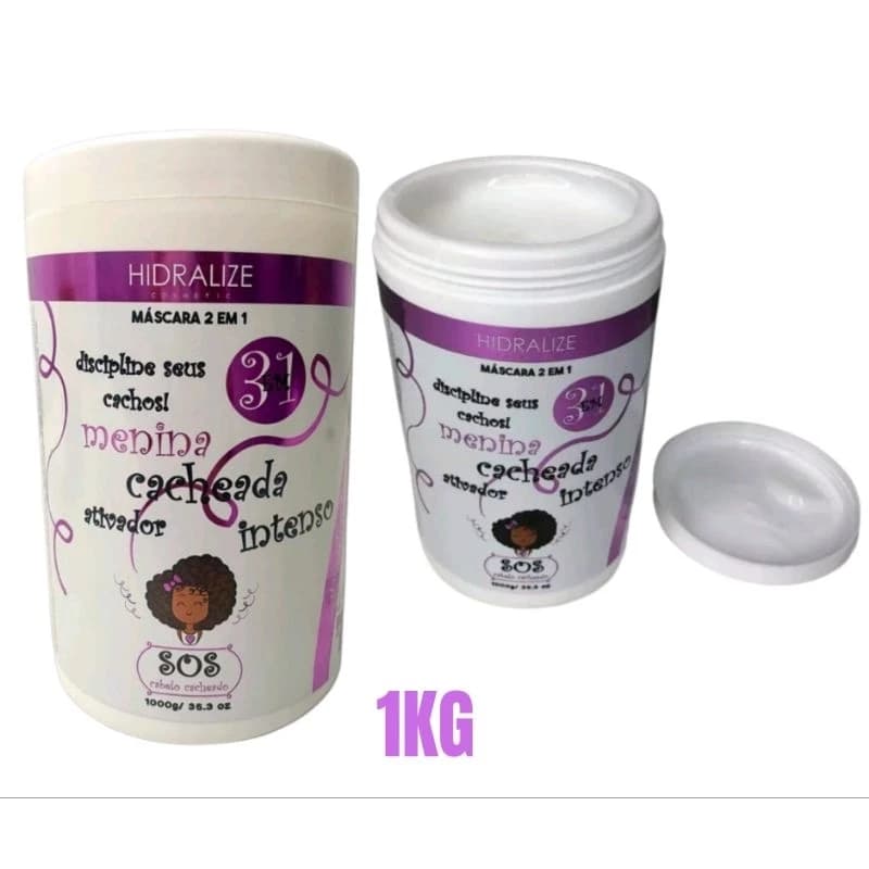 Creme De Pentear Menina Cacheada Ativador Intenso De Cachos Mascara 3 Em 1 Hidralize 1kg