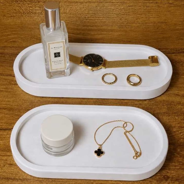Kit Decorativo 2 Bandejas | Porta joias | Expositor | Porta Chaves | Decoração Quarto e Sala | Resistente a Agua