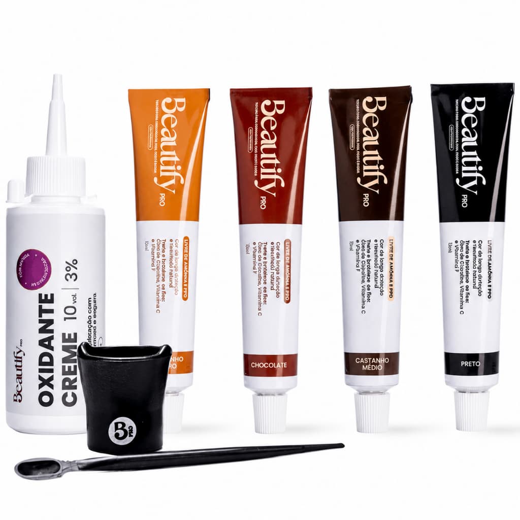 Tintura Beautify Pro Para Sobrancelhas Cílios Pelos Barba Coloração Pigmento Sem Amônia