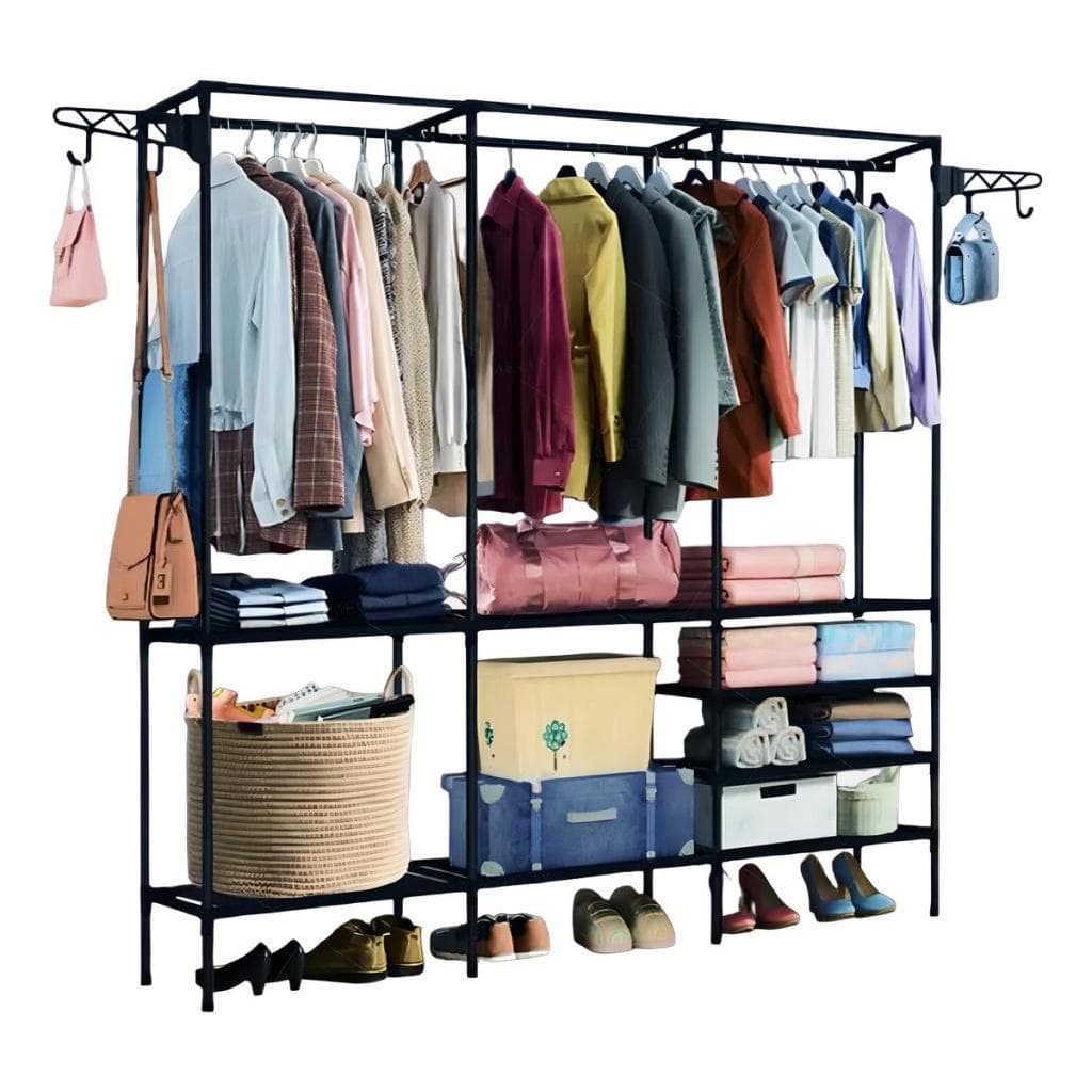 Arara de Roupas Closet Aberto Cabideiro Organizador Guarda Roupa Estilo Nórdico Desmontável