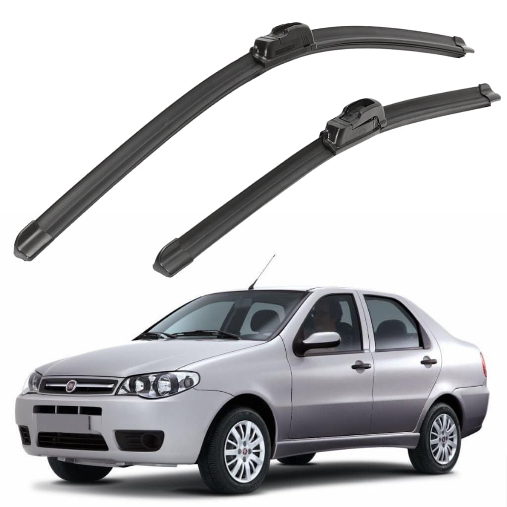 Palhetas Limpador De Parabrisa Silicone Fiat Siena Ano 2001 A 2013 Par Dianteiro Proteção Chuva