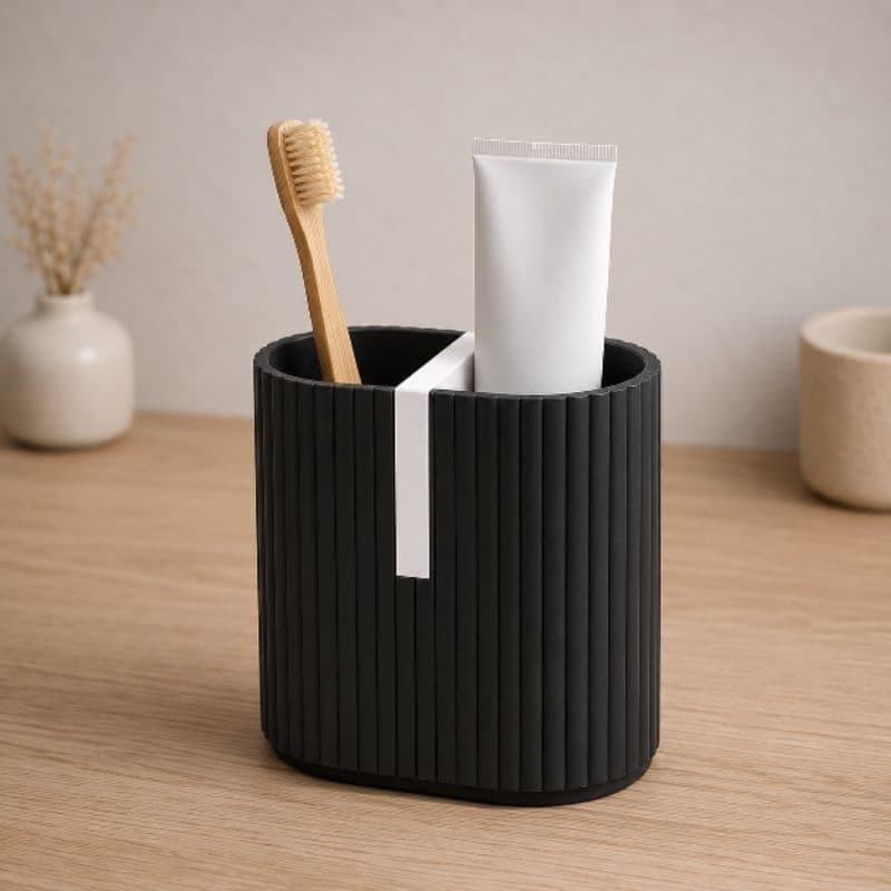 Organizador de Pia Banheiro Porta Escova e Creme Dental Elegante Moderno
