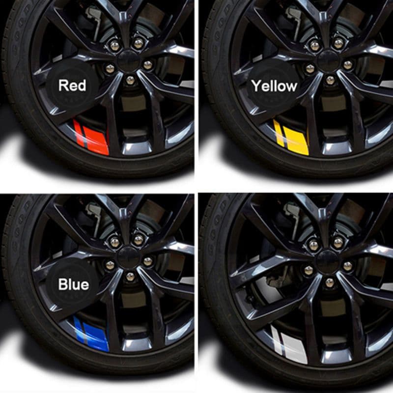 Kit Adesivo Esportivo Refletivo para Roda de Carro Kit  4 8 ou 12 Peças Universal
