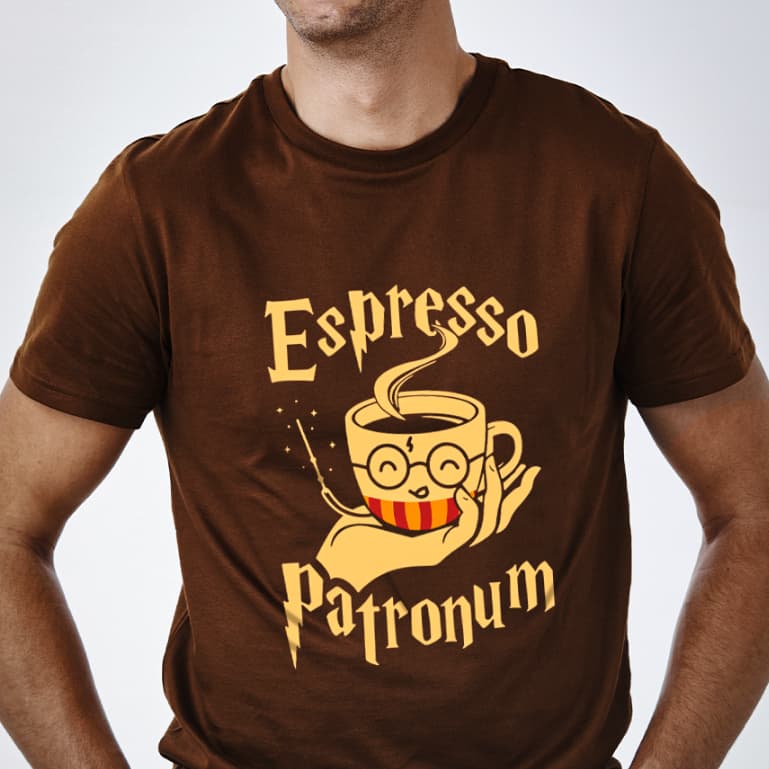 Camiseta ESPRESSO PATRONUM HARRY POTTER 100% Algodão Masculina e Feminina Unissex Camisa Premium