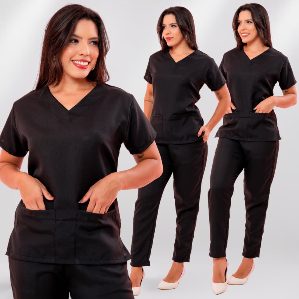Pijama Cirurgico Hospitalar Feminino Scrub Uniforme Privativo Clinica Medicas Estetica Nao Amassa