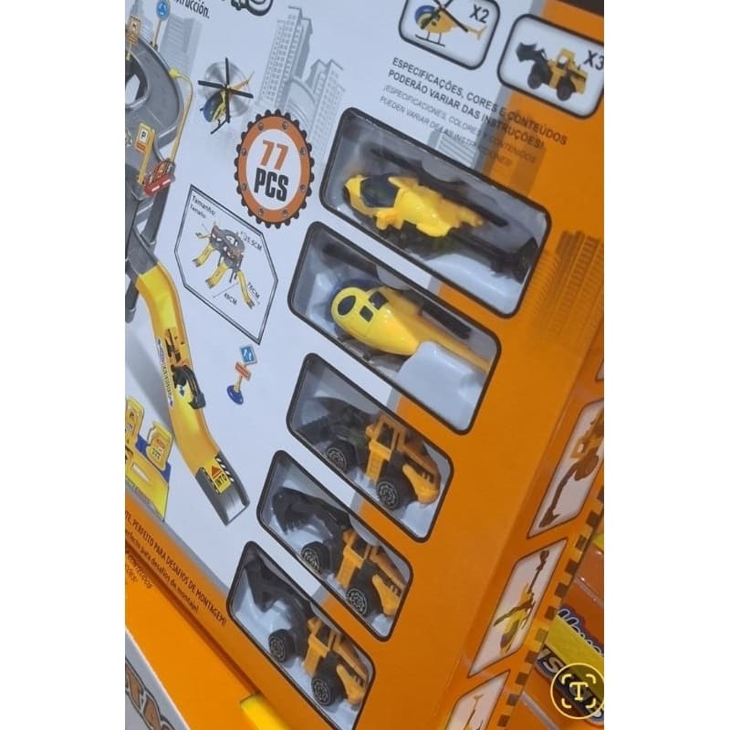 Brinquedo de criança Construção com carrinho 75pcs de Estacionamento com carrinho muito legal 3+