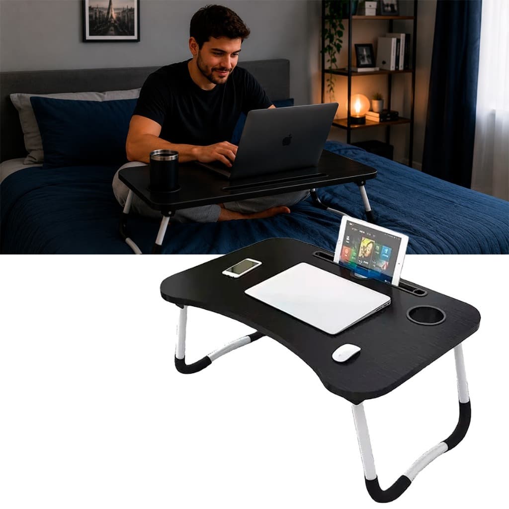 Mesa Dobrável Suporte para Notebook Portátil Para Tablets com Porta-Copo para Cama Sofa Home Office