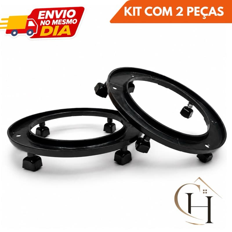 Suporte para Botijão com Rodízios 30cm Base Plástica Resistente Casa Helena