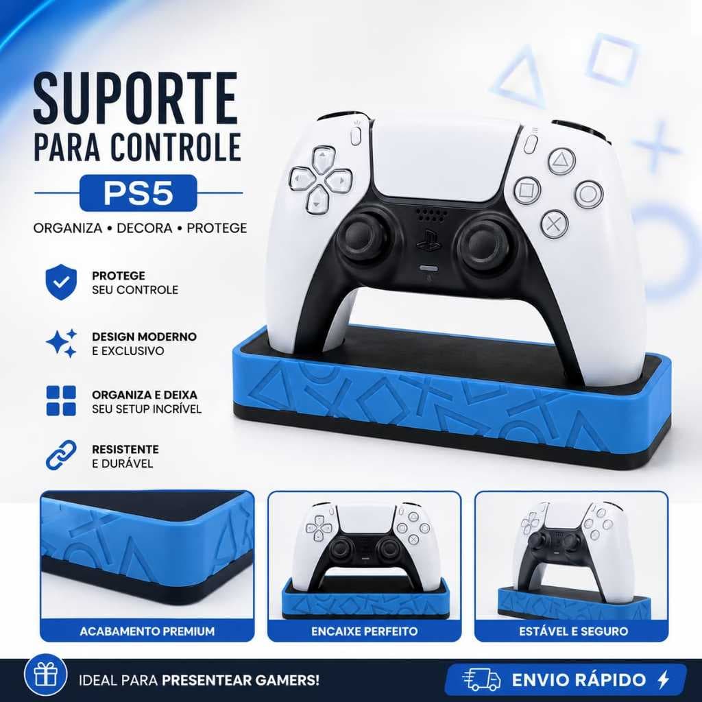 Suporte para Controle PS5 DualSense Base Organizador Gamer Mesa PlayStation 5