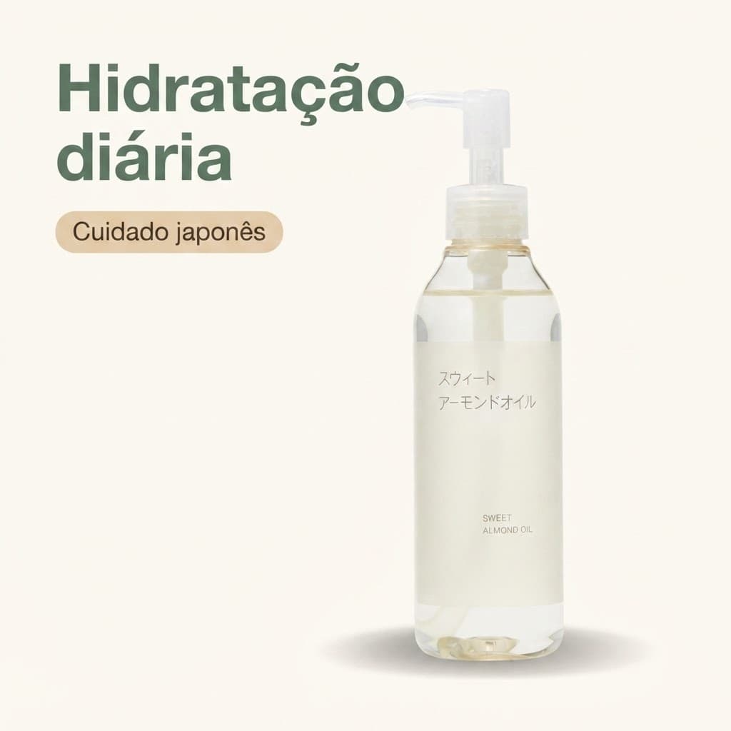MUJI Óleo de Amêndoas Doces Japonês para Rosto Corpo Cabelo e Massagem