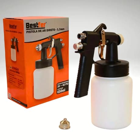Pistola de Pintura Ar Direto Bestfer 1,3 mm 650ml ferramenta
