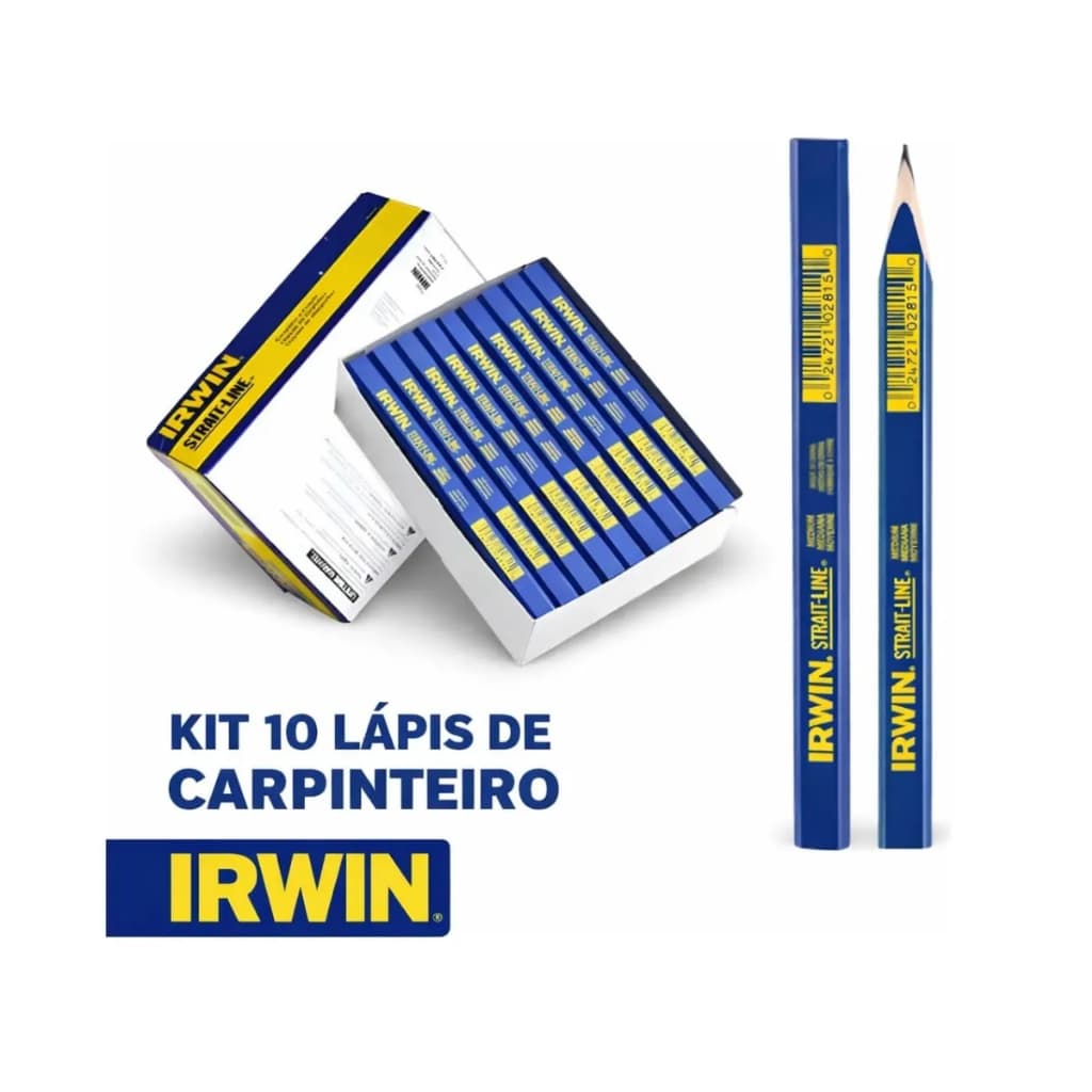 Lápis Para Carpinteiro Marceneiro Pedreiro Madeira Concreto Construção Civil /10un Irwin