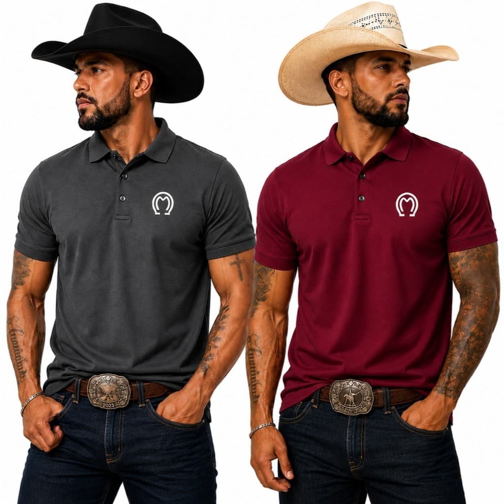 Kit 2 Camisa Polo Ferradura Masculino Malha Piquet Country