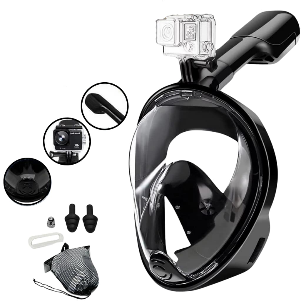 Máscara Mergulho Snorkel Com Suporte Para Câmera Herse