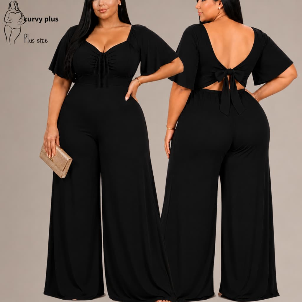 macacão plus size feminino macacão plus size feminino longo macacão plus size feminino festa luxo Elegante