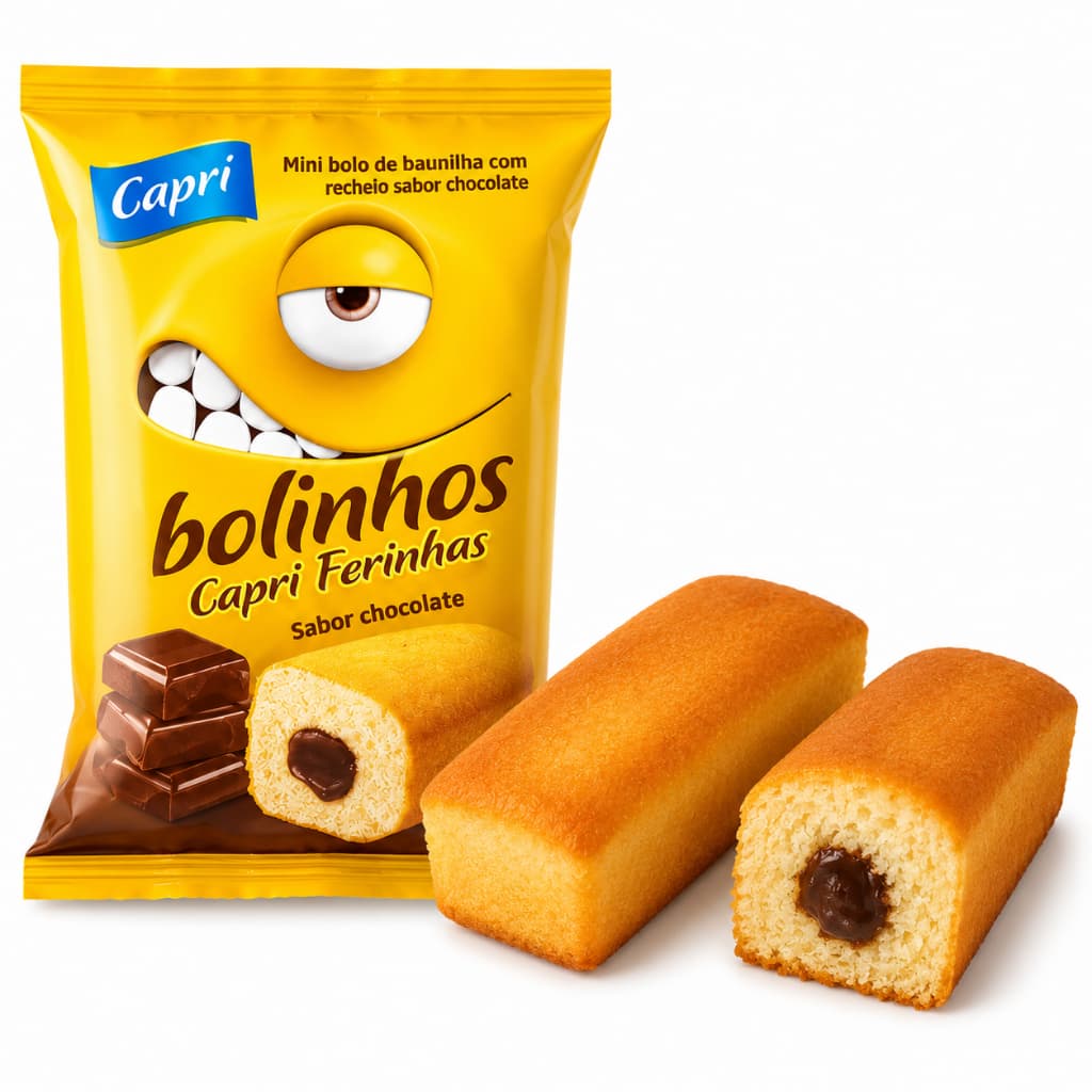 20UND Bolinho de Baunilha com recheio de chocolate 35g cada bolinho