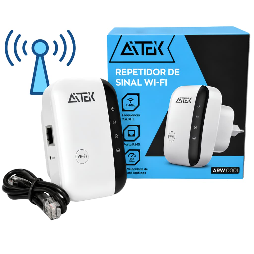 Repetidor De Sinal WiFi 2.4GHz 150Mbps Com Porta RJ45 Modo Repetidor e Access Point