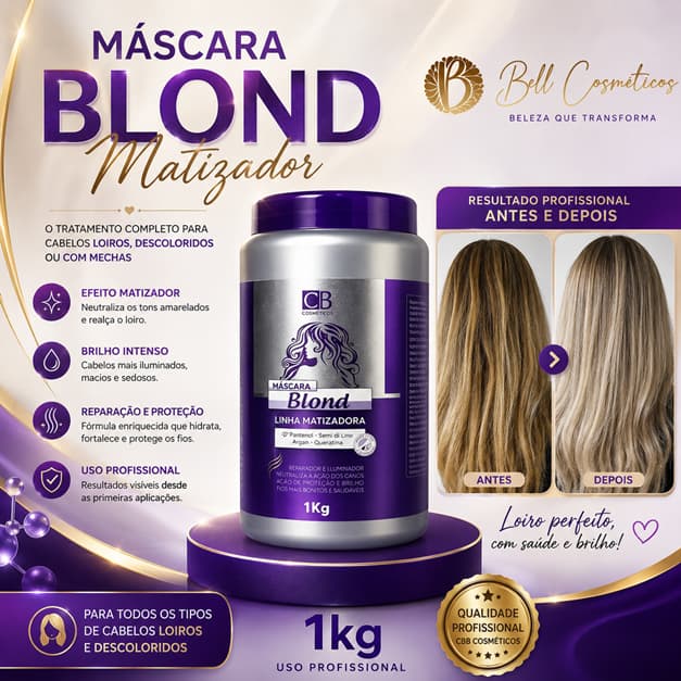 Máscara Matizadora Blond 1kg CBB Cosmeticos