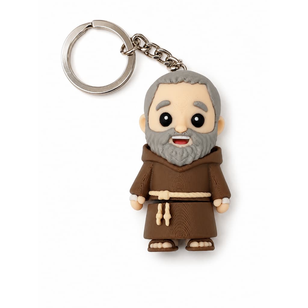 Kit 30 Chaveiros Padre Pio Articulado em Impressão 3D | Católico | Presente Religioso