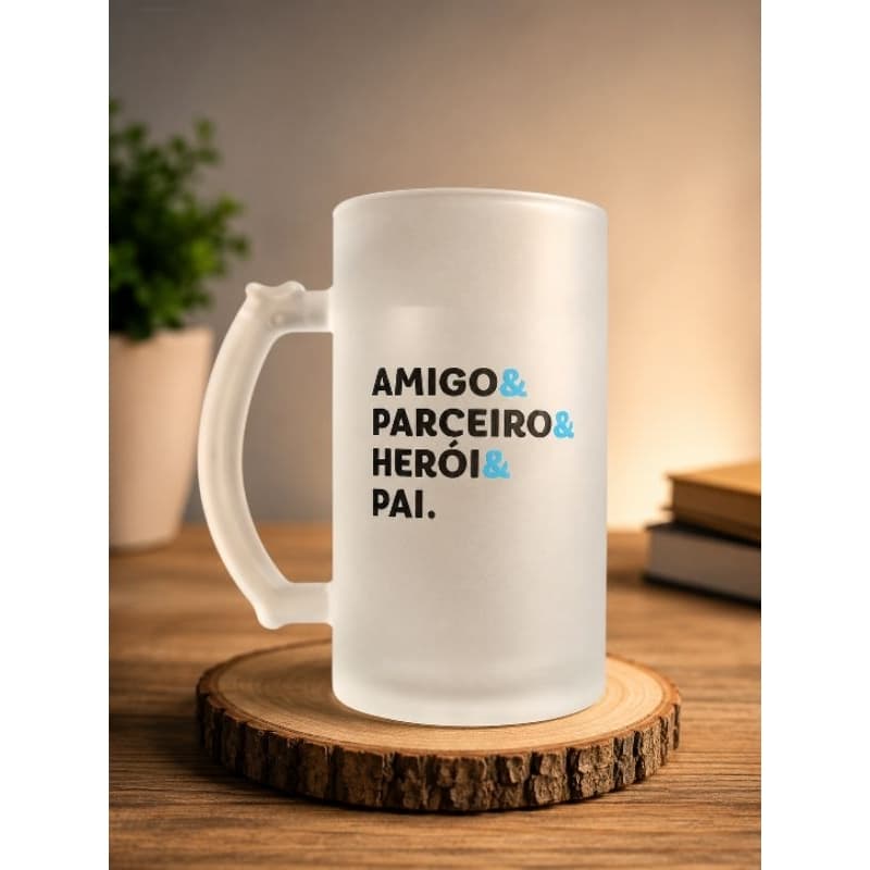 Copo de Chopp Jateado Personalizado para o Dia dos Pais