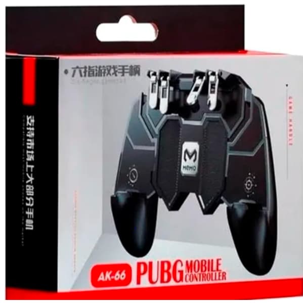 Controle Gamepad Memo AK-66, 4 Gatilhos para Celular, Compatível com PUBG e Free Fire, Ajustável 4,7-6,5 Polegadas