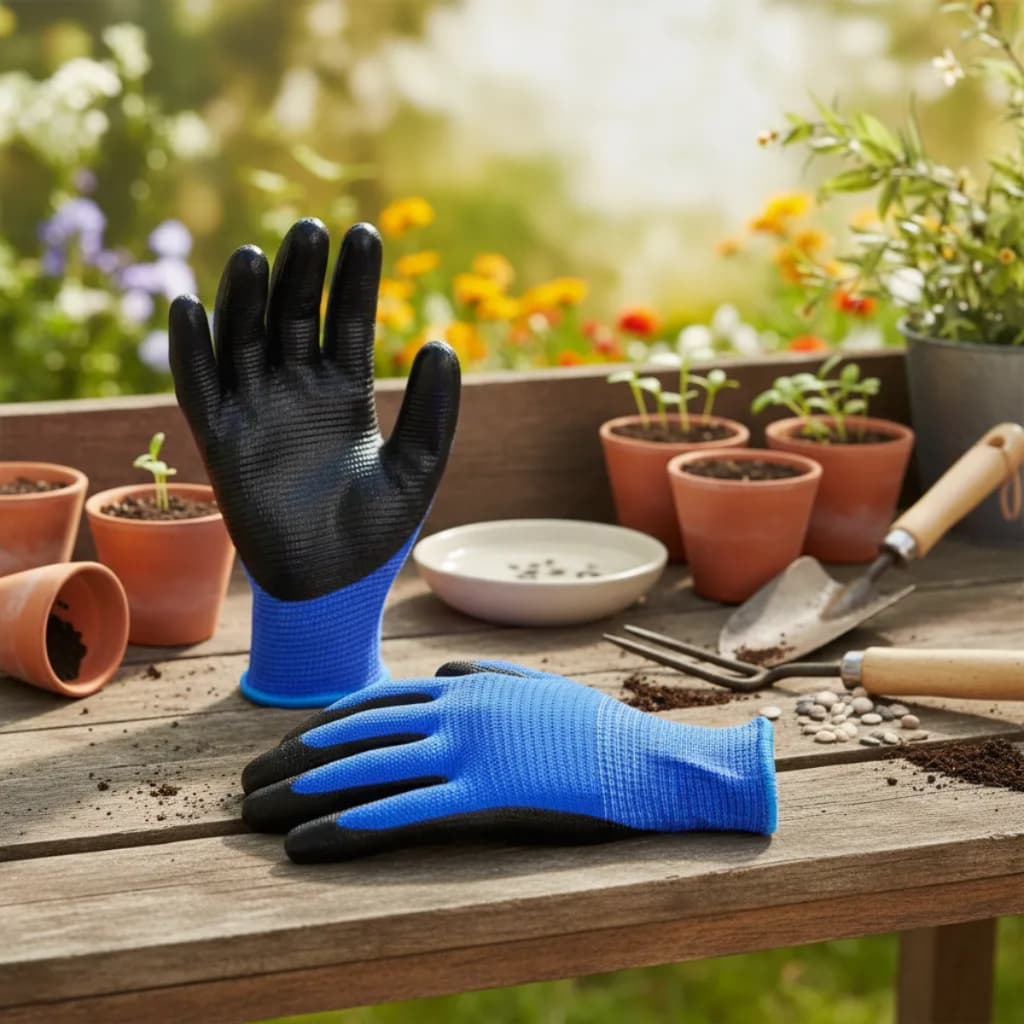 Kit 2 Par Luva Jardinagem Antiderrapante Top Nitrílica Premium Reforçada