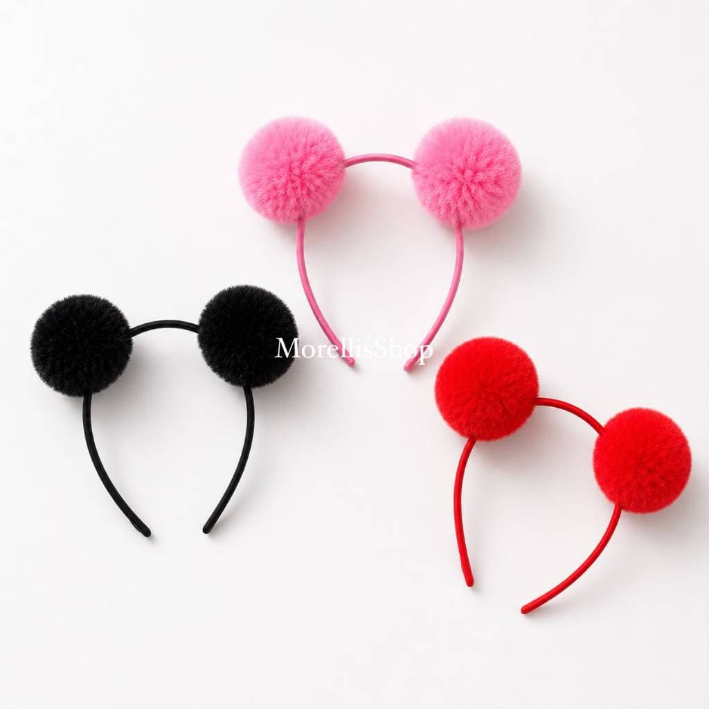Kit 2 Tiaras Pompom De Cabelo Coloridas Sortidas Para Meninas Moda