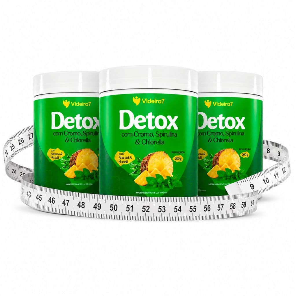 Kit 3 un Detox em Pó , Espirulina E Clorella, Cromo, Cha Verde- 200g Videira 7