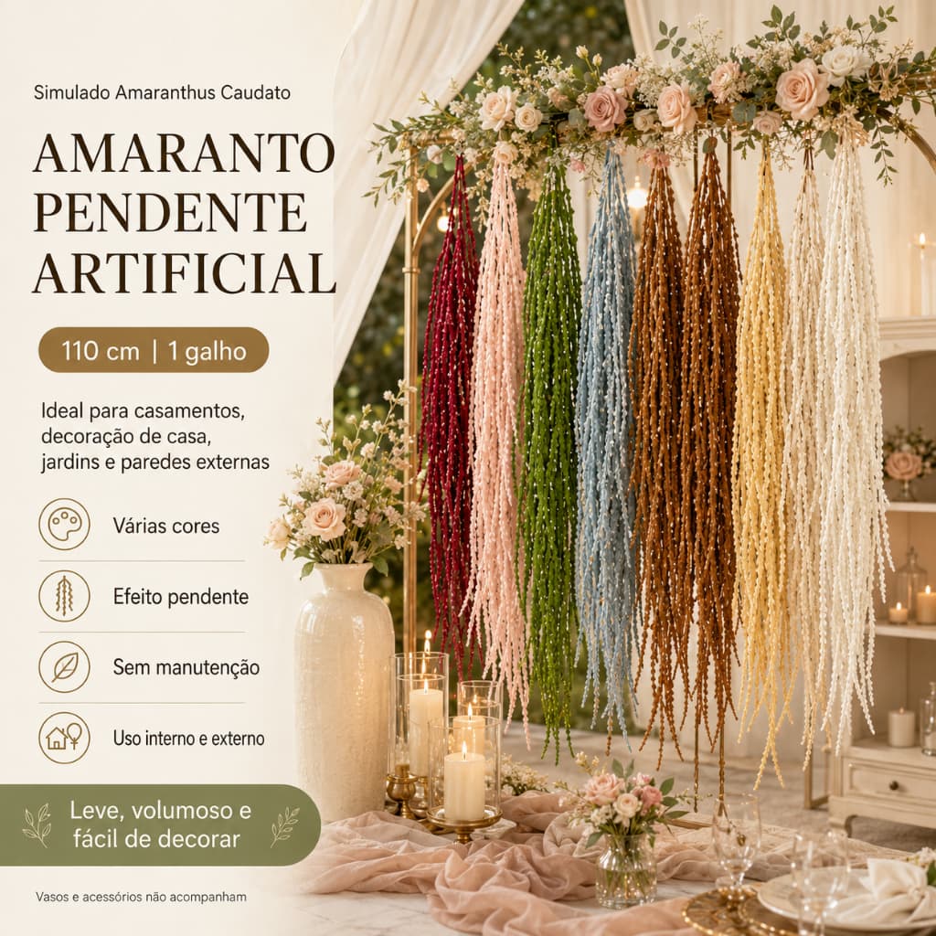Simulado Amaranthus Caudato Suitable for weddings, home décor, gardens and outdoor walls