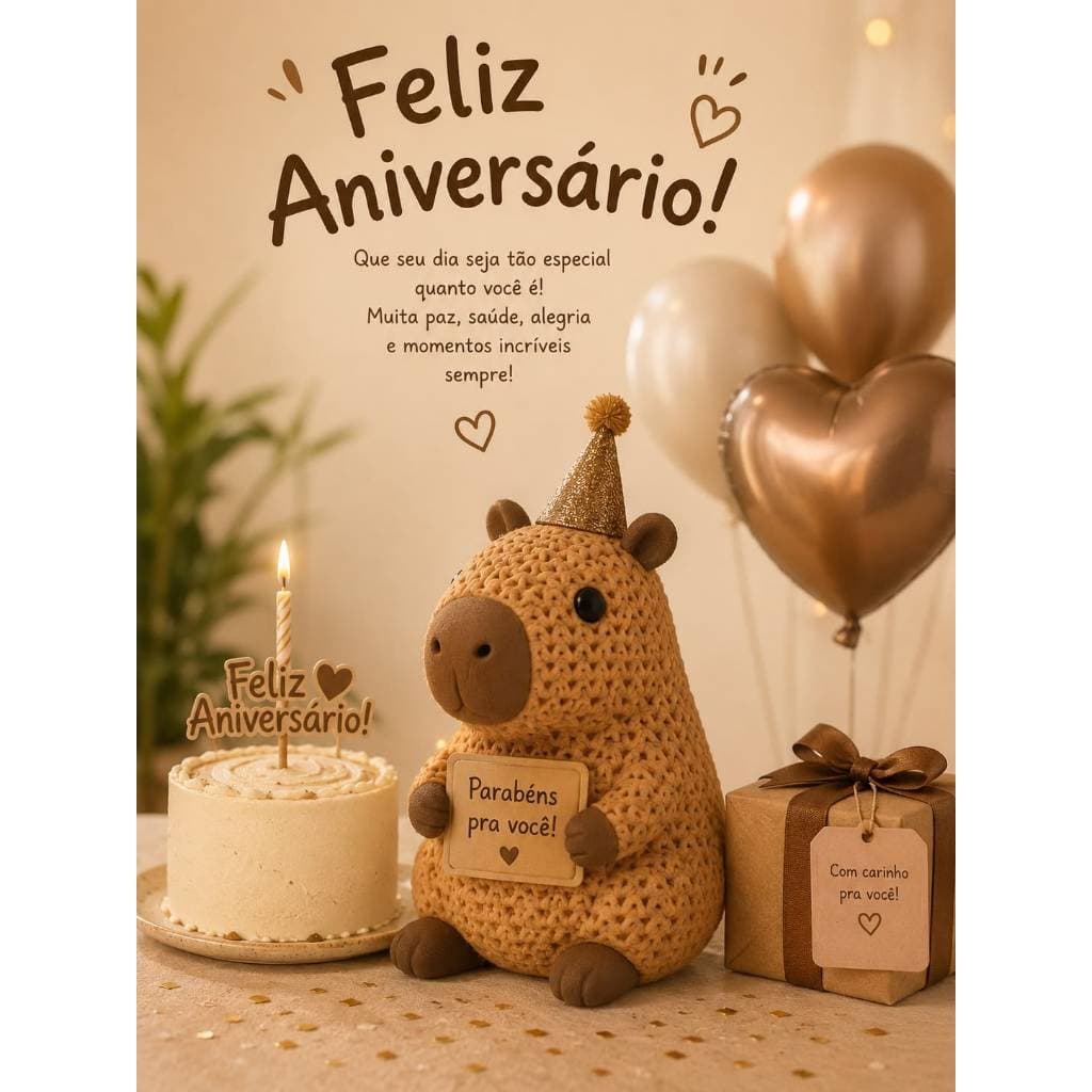 Capivara Tricô Lembrancinhas Aniversario Festas Confraternização