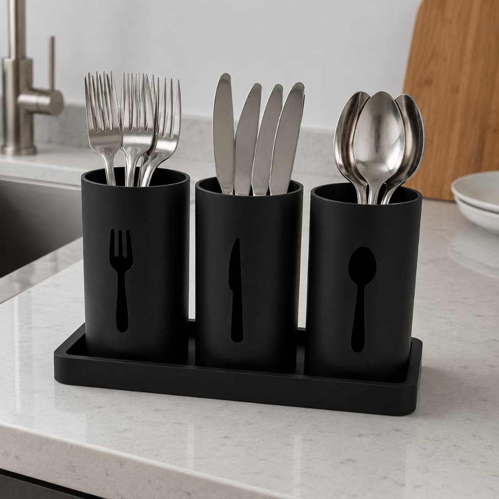 Porta Talheres Organizador de Cozinha para Garfos Facas e Colheres Decorativo
