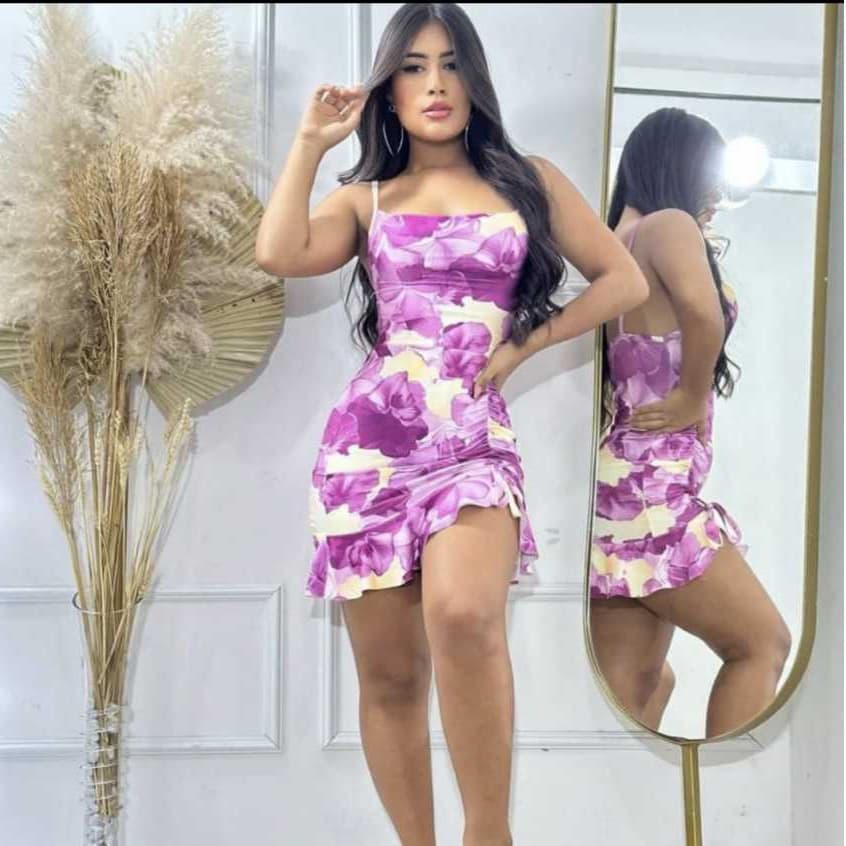Vestido Feminino Curto Floral Drapeado Empina Bumbum Babadinho Moda Gringa Alcinha e com Bojo Tendência Verão