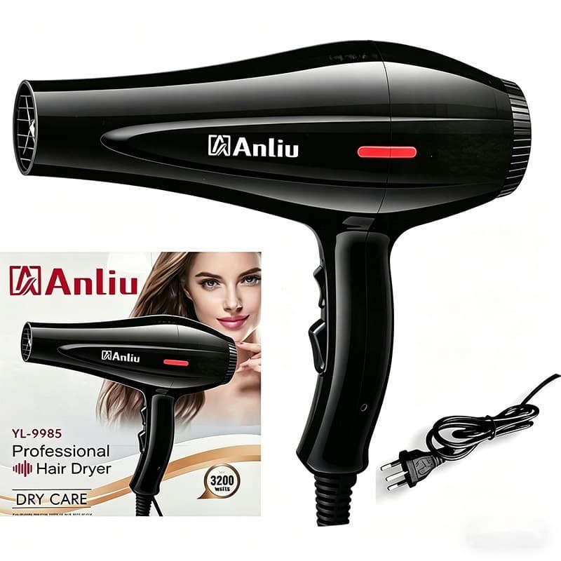 Secador de Cabelo Profissional  220V Motor de Alta Fluxo de Ar Anliu Temperaturas Super Potente