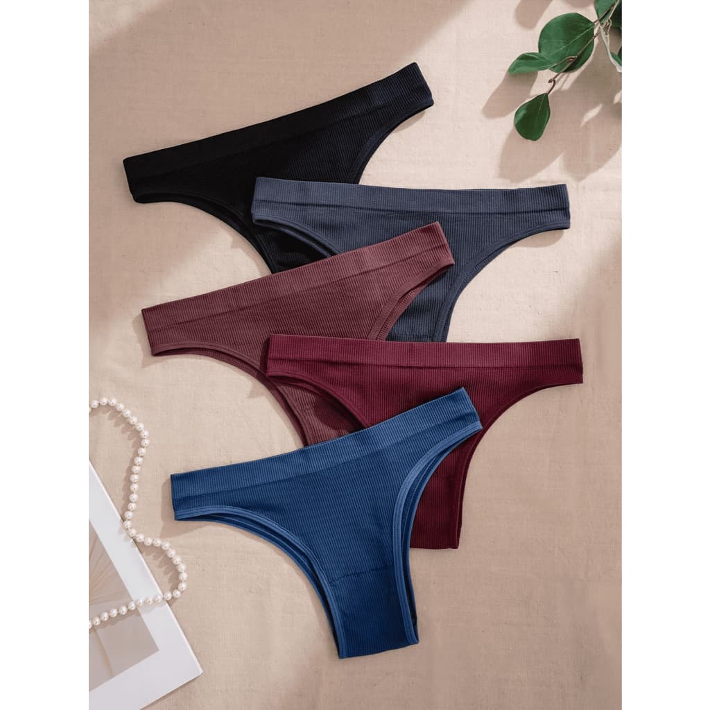 Kit Calcinhas Feminina Poliamida Canelada Importada Cós Duplo Qualidade Premium