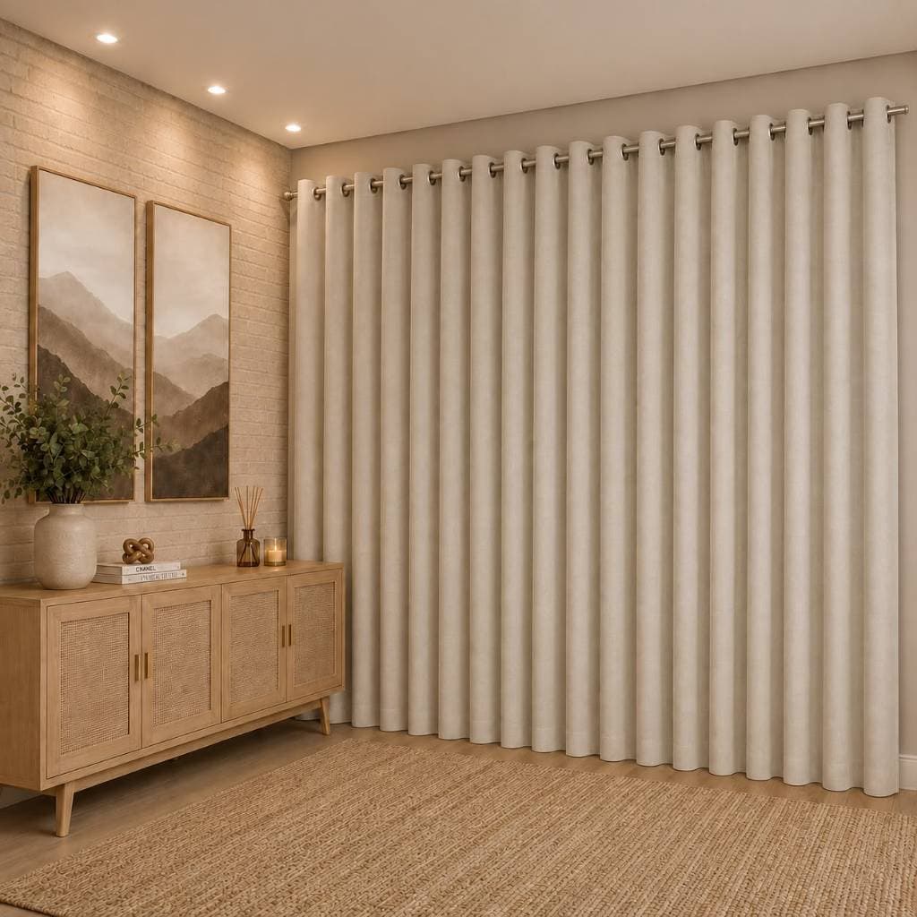 Cortina Blackout Sala Quarto 3,00x2,80m 100% Blecaute Anti-Térmica Corta Luz Tecido Luxo Premium