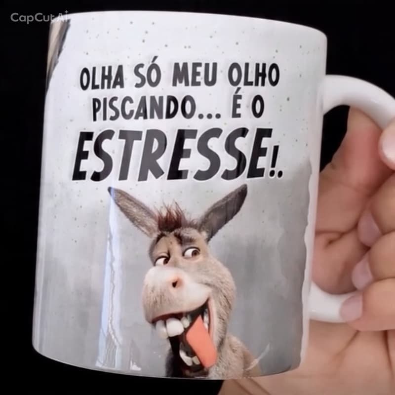 Caneca Personalizada Burro do Shrek Engraçada 325ml – Olha Só Meu Olho Piscando